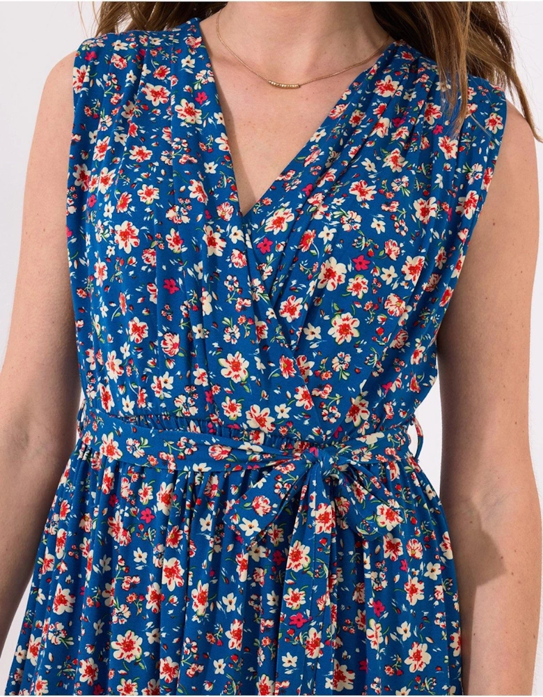 Trinnie Floral Jersey Dress - Blue
