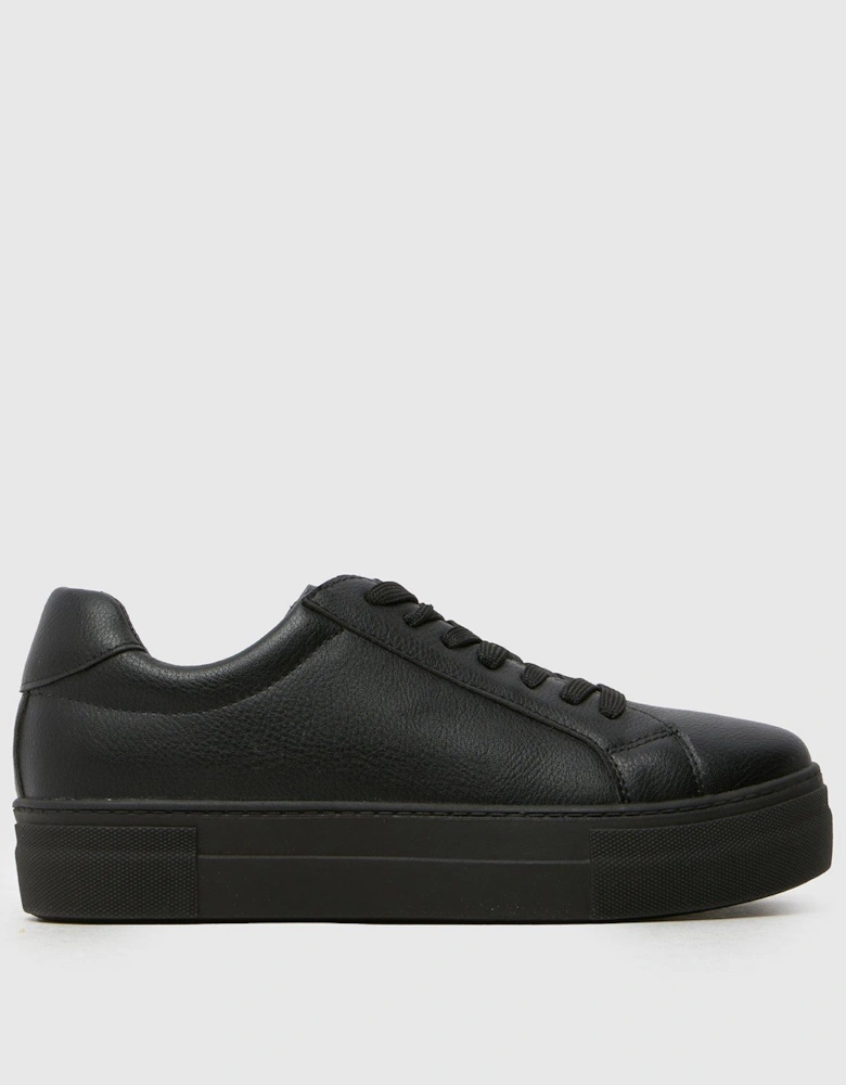 Wide Fit Mariella Lace Up Trainer - Black