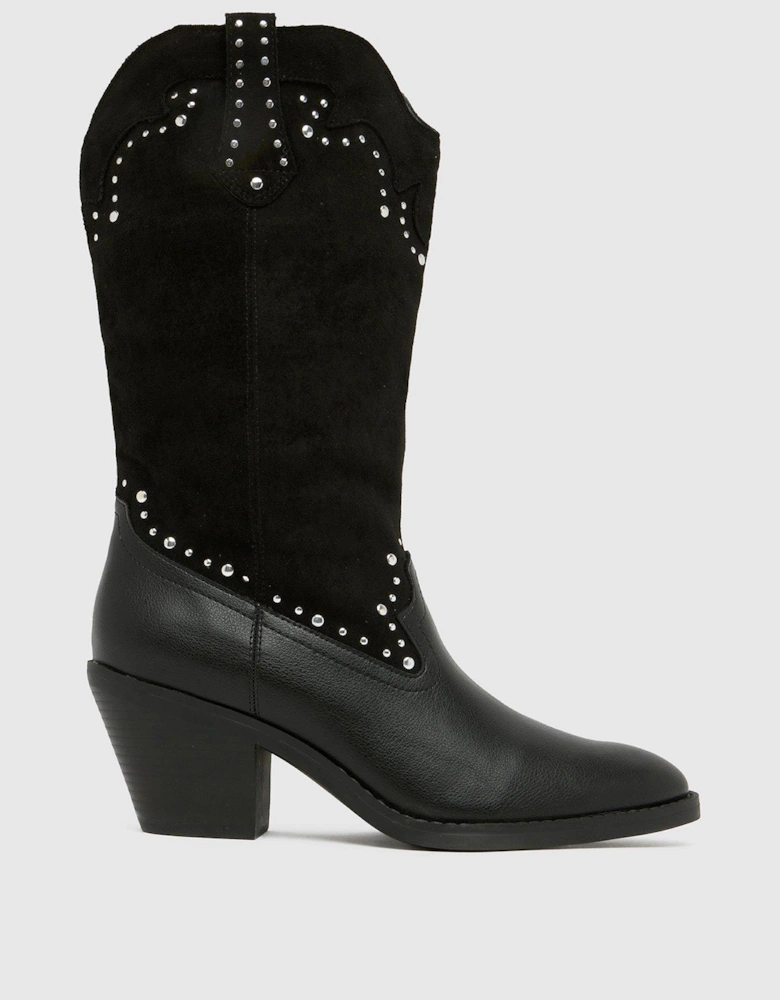 Brielle Studded Western - Black