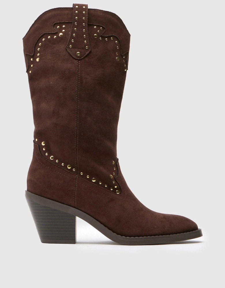 Brielle Studded Western - Brown