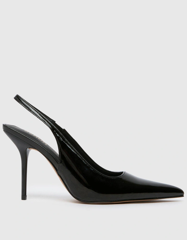 Sade Heeled Sling Back Court Shoe - Black