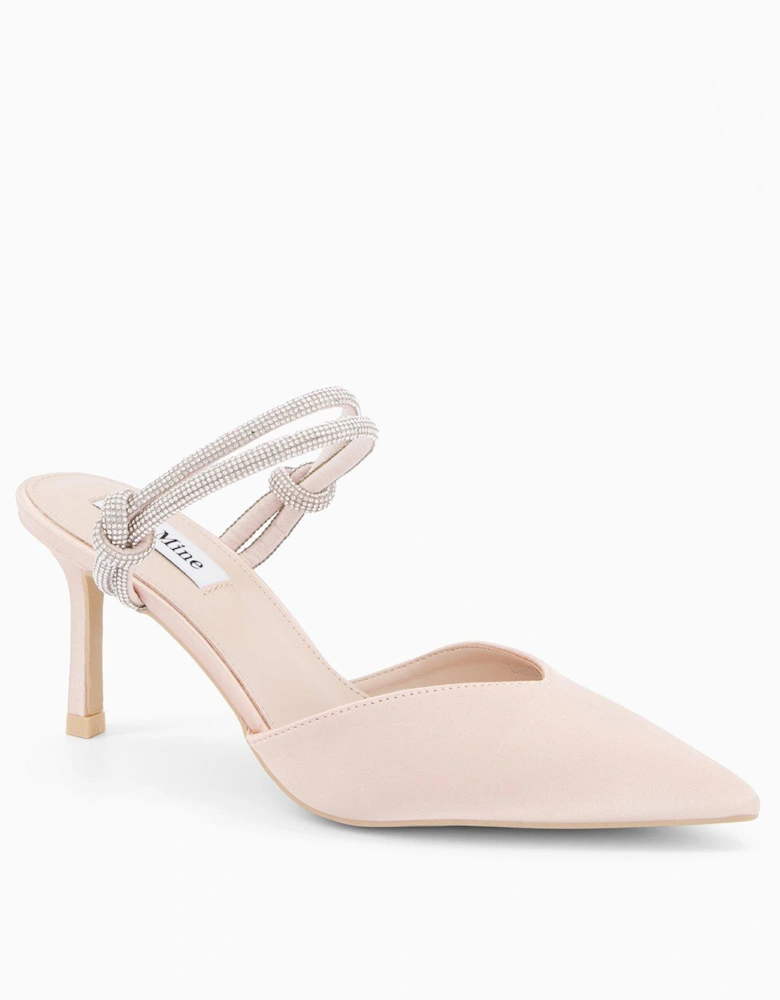 Diella Embellished Strap Heeled Shoes - Blush