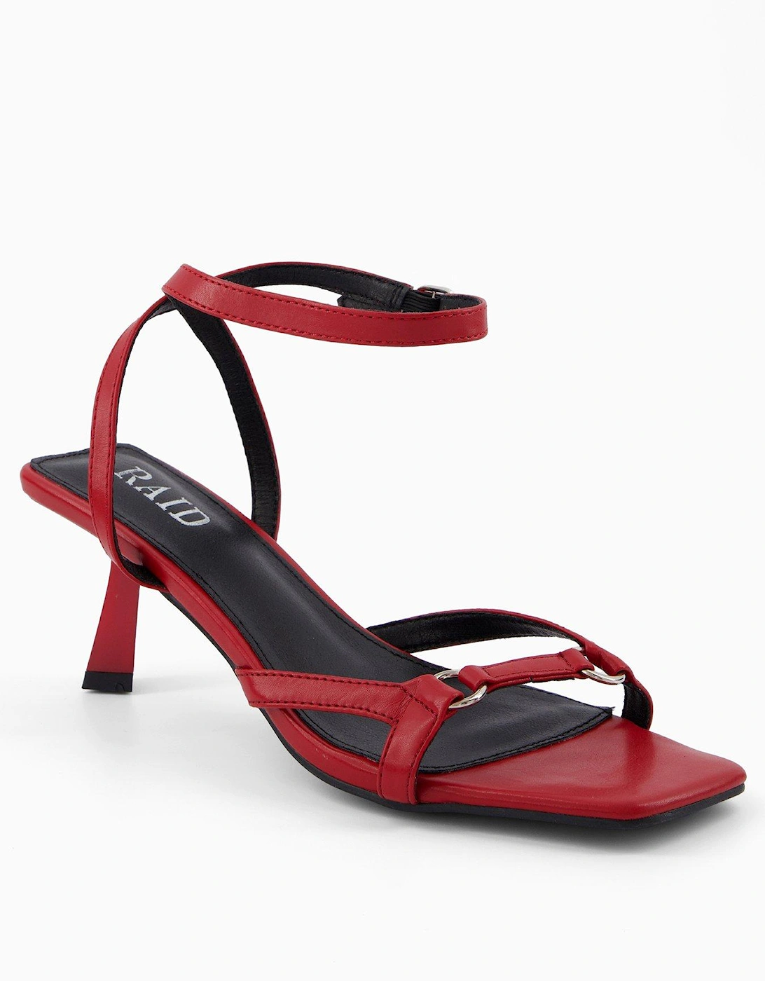 Macie Mid Heel Sandal - Red, 2 of 1