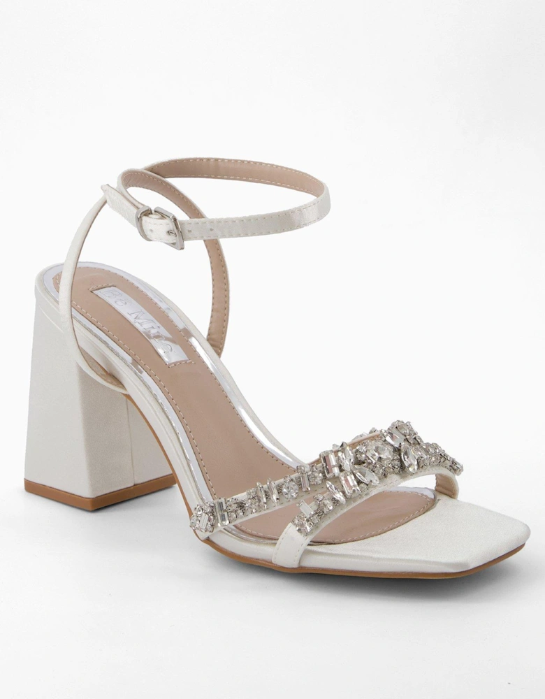 Be Mine Wide Fit Teoni Embellished Heeled Sandal - Ivory