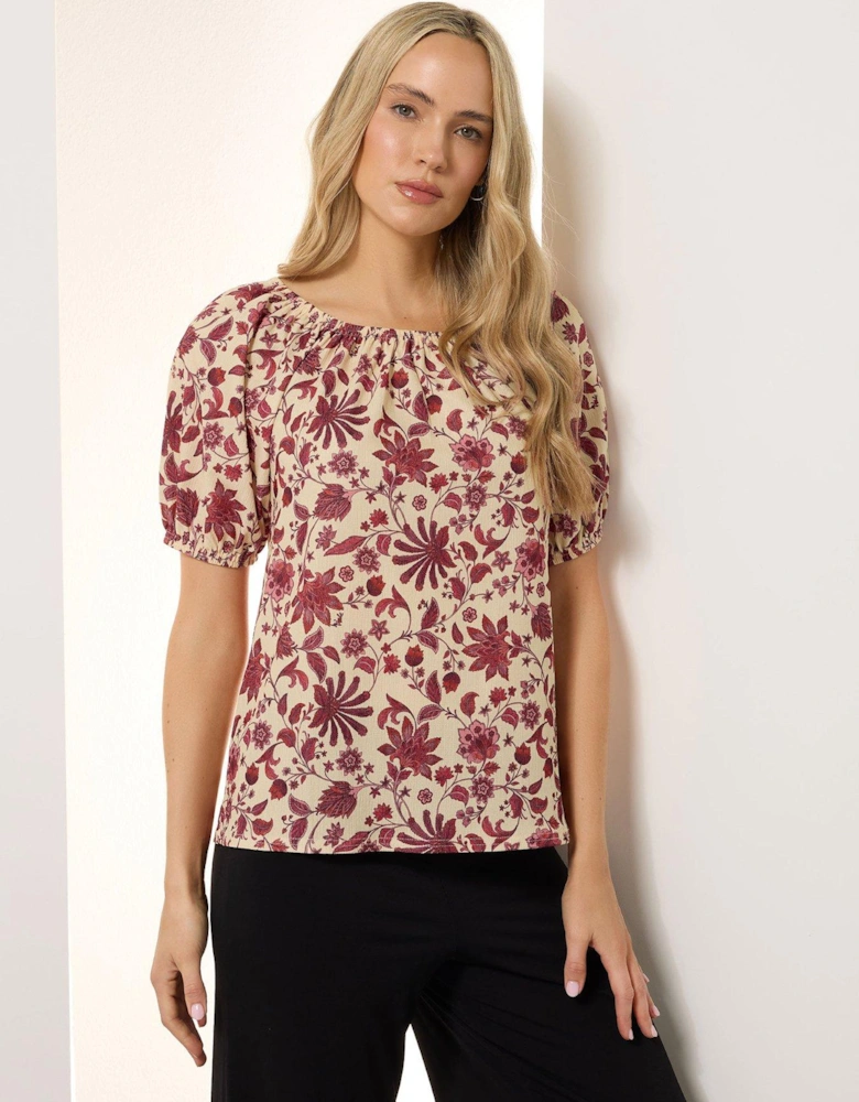 Tall Floral Gypsy Top - Ivory