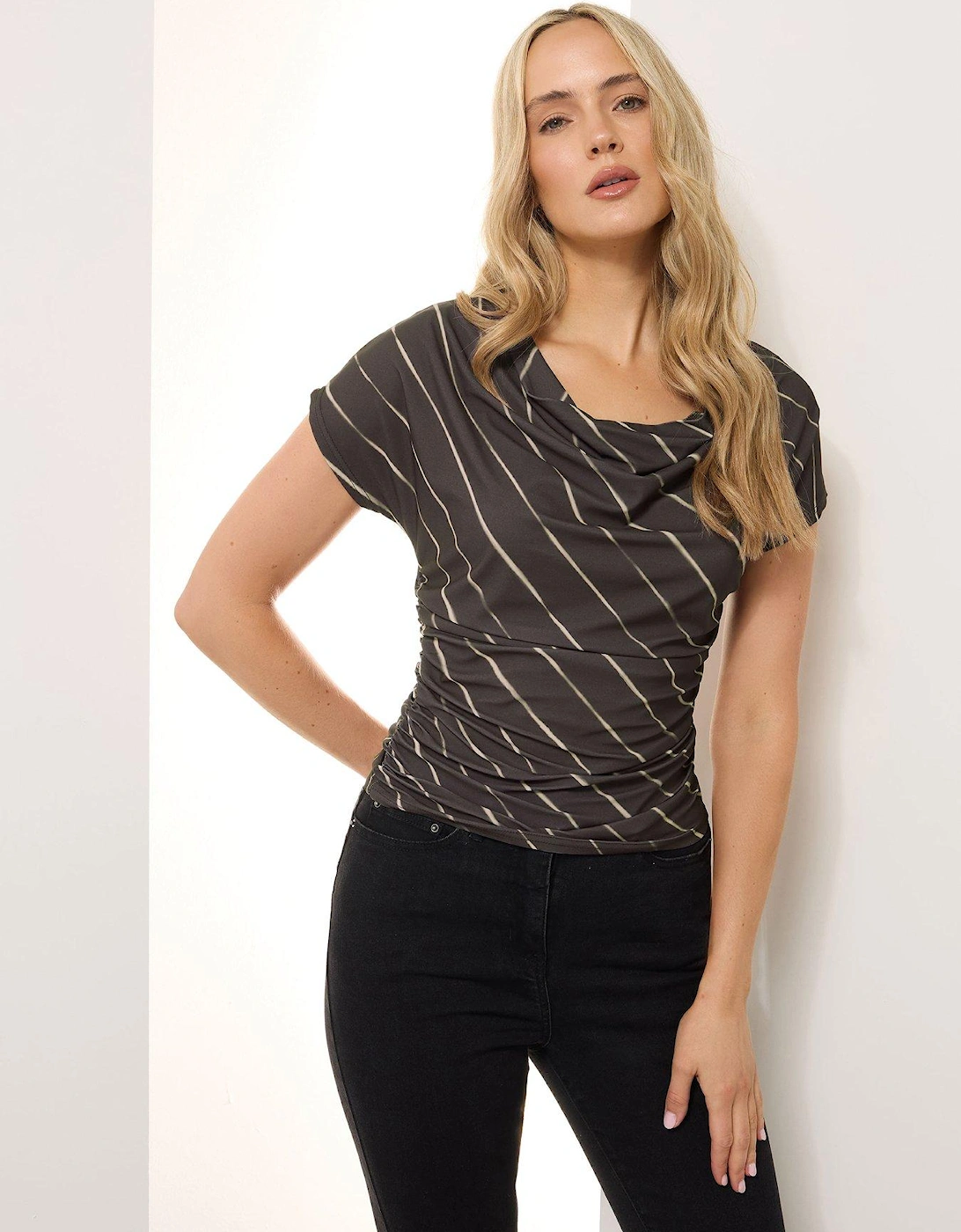 Stripe Cowl Top - Natural, 2 of 1