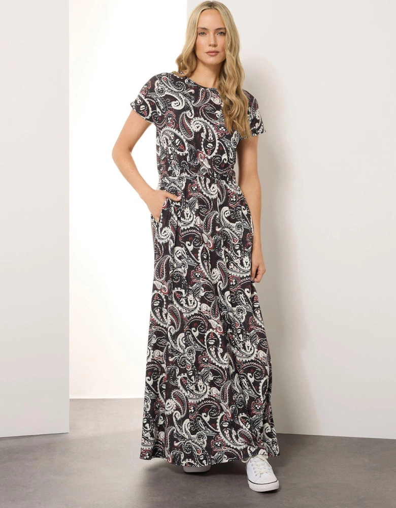 Tall Paisley Maxi Dress - Black