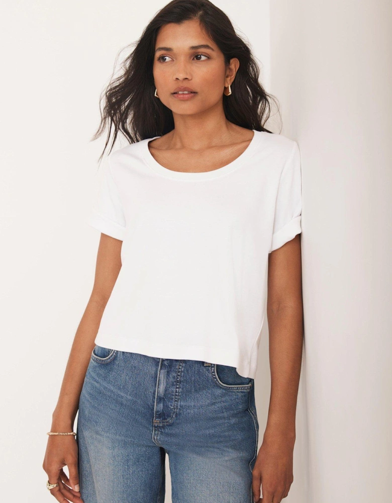 Ivory Scoop Neck Ultimate Top - White
