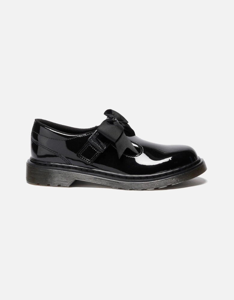 Youth Polley II Bow Y T Bar Shoe Patent Lamper - Black
