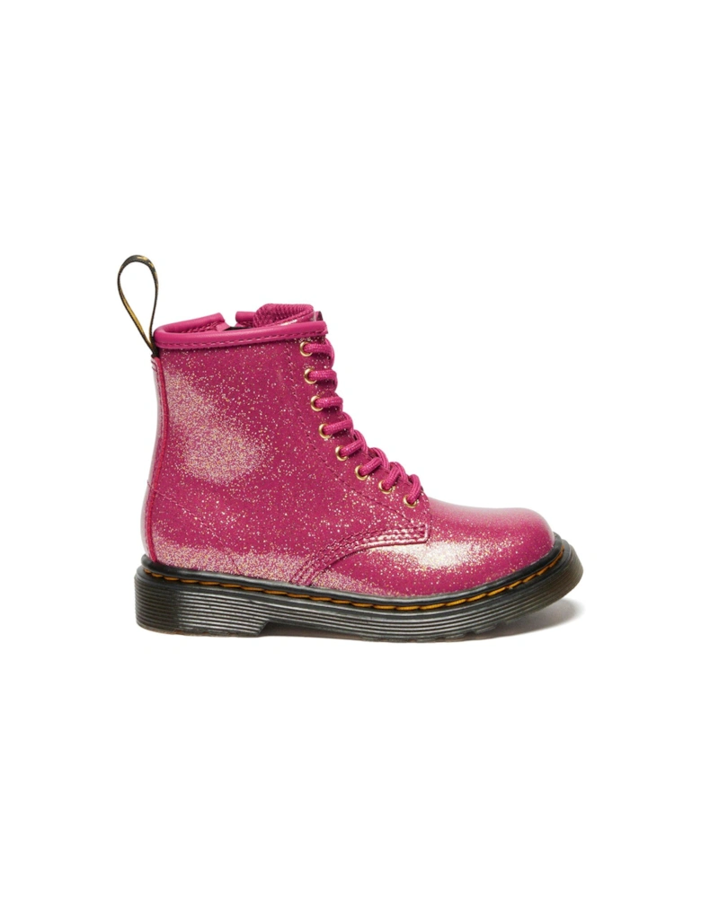 Toddler 1460 T 8 Eye Boot Nebula Glitter - Fuchsia/Silver/Gold