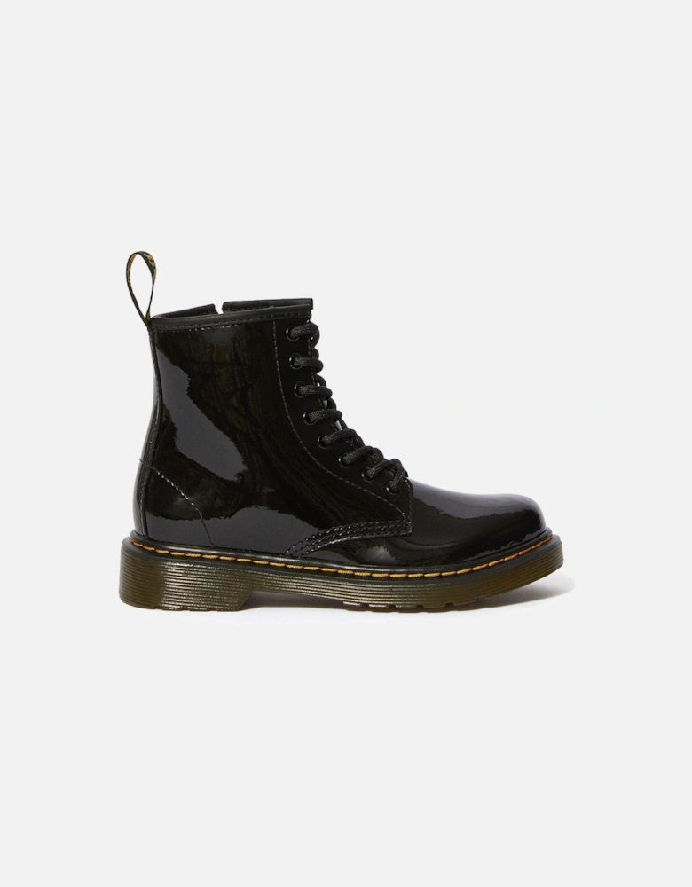 Junior 1460 Patent Leather Lace Up Boots - Black