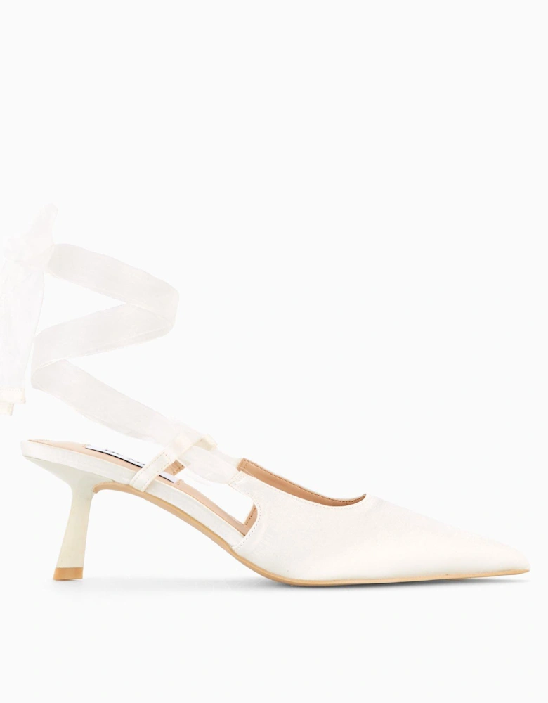 Nichelle Mesh Tie Back Heeled Shoes - Ivory