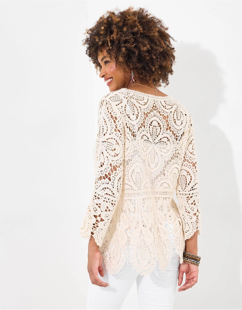 Beautifully Boho Crochet Top - Natural