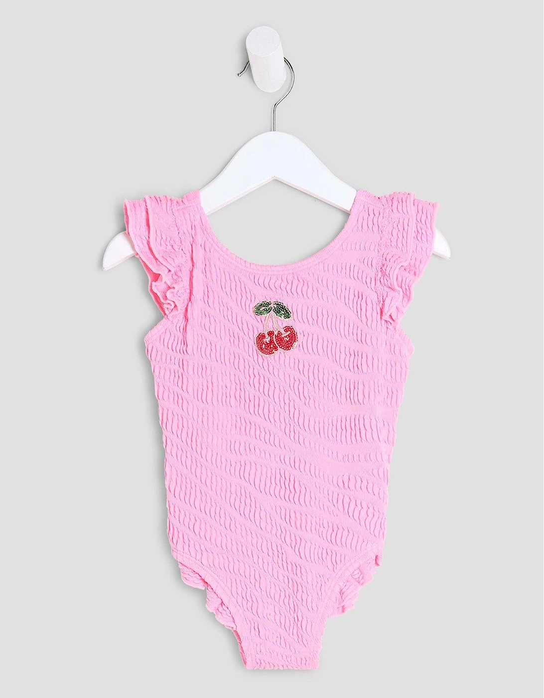 Mini Girls Embellished Cherry Swimsuit - Pink, 2 of 1