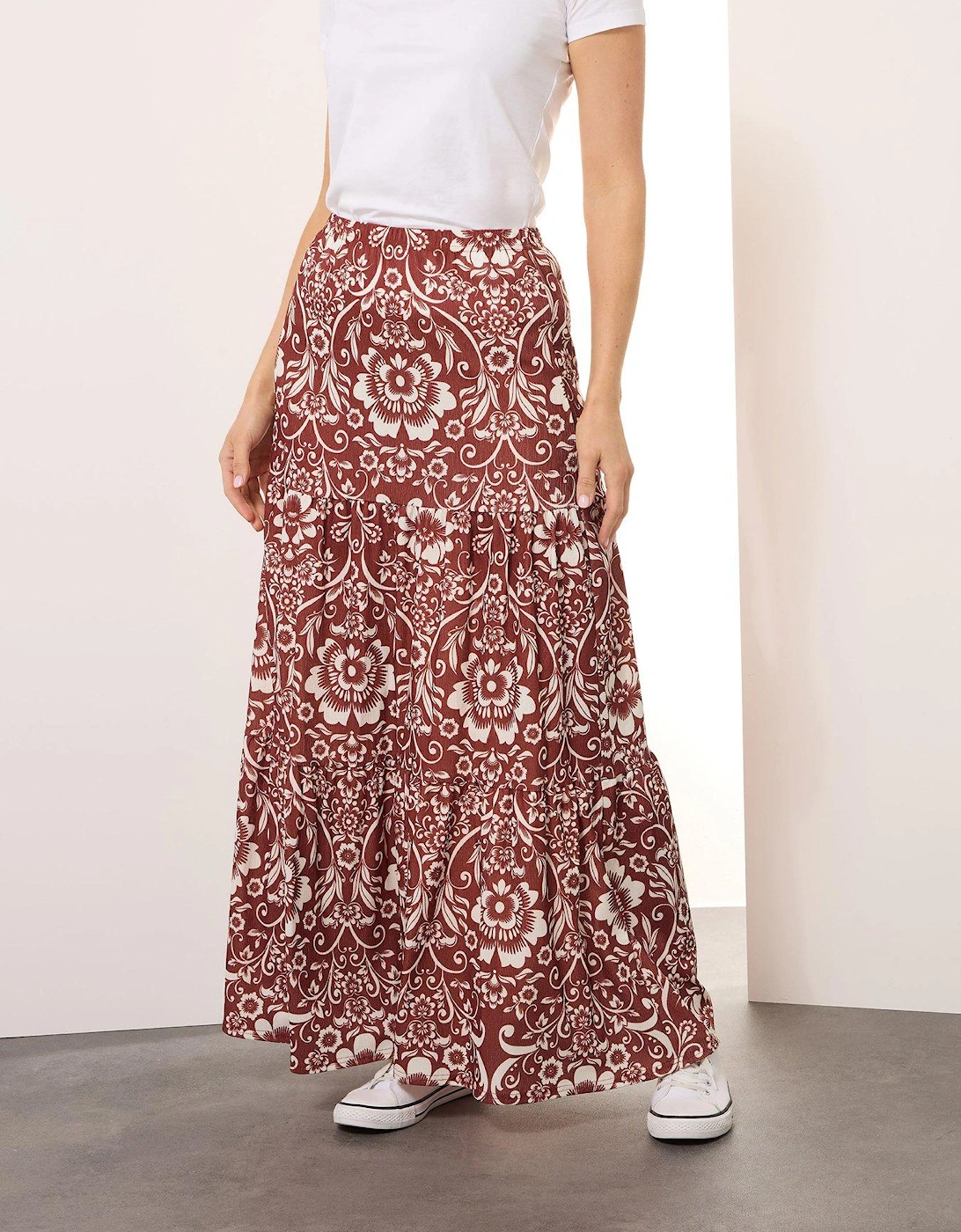 Tall Floral Tiered Maxi Skirt, 2 of 1