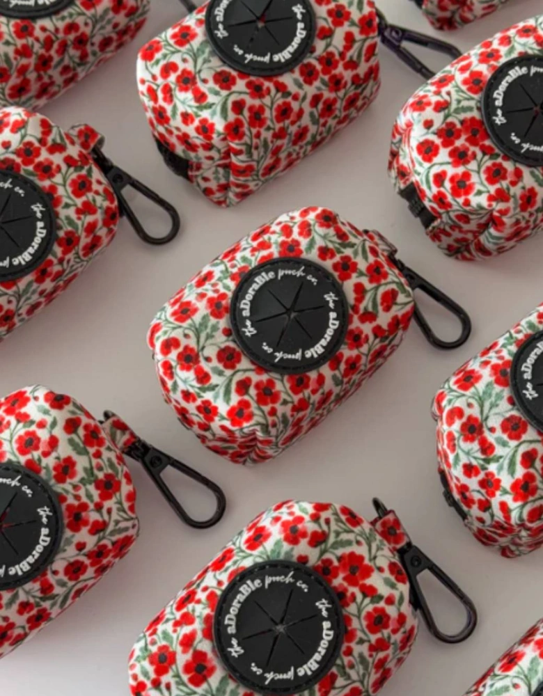 Poop Bag Holder Painted Poppies