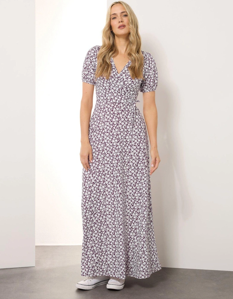 Tall Ditsy Wrap Maxi Dress - Red