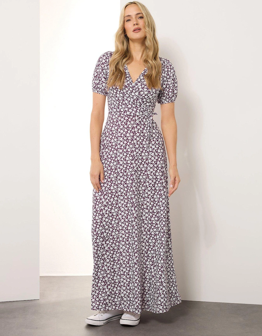 Tall Ditsy Wrap Maxi Dress - Red, 2 of 1
