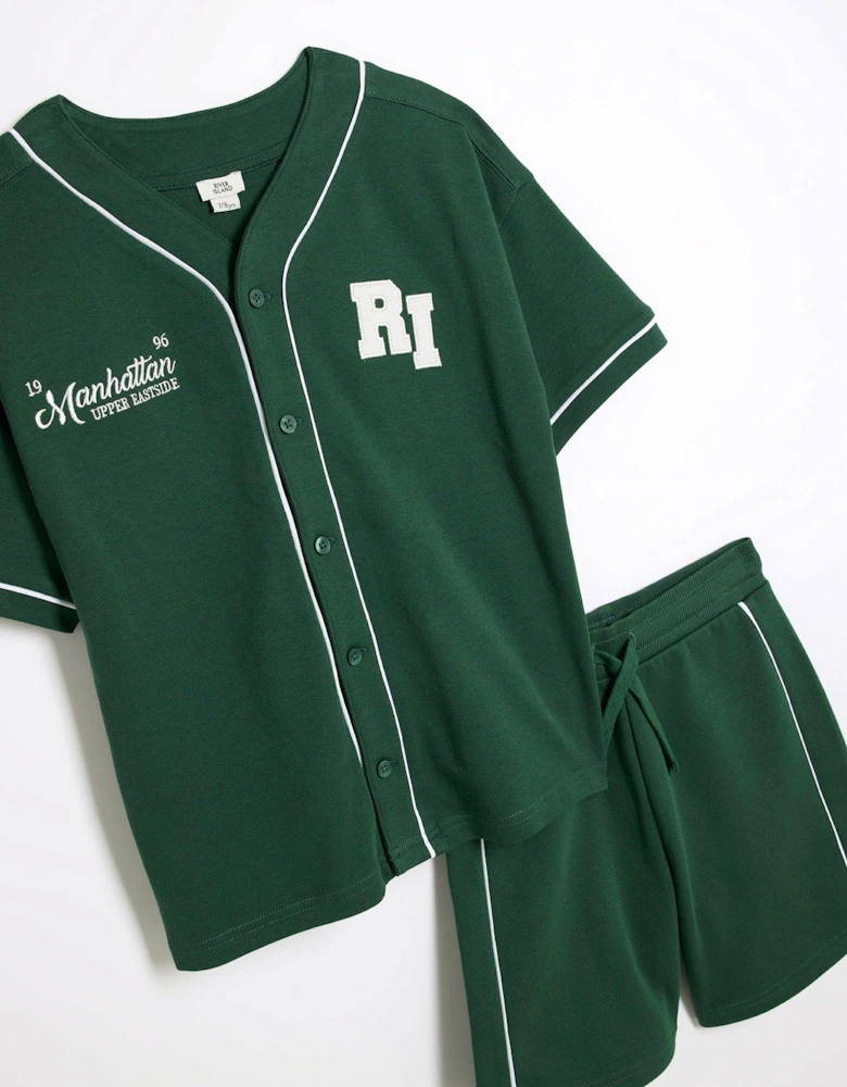 Boys Sporty Shirt & Shorts Set - Bottle Green
