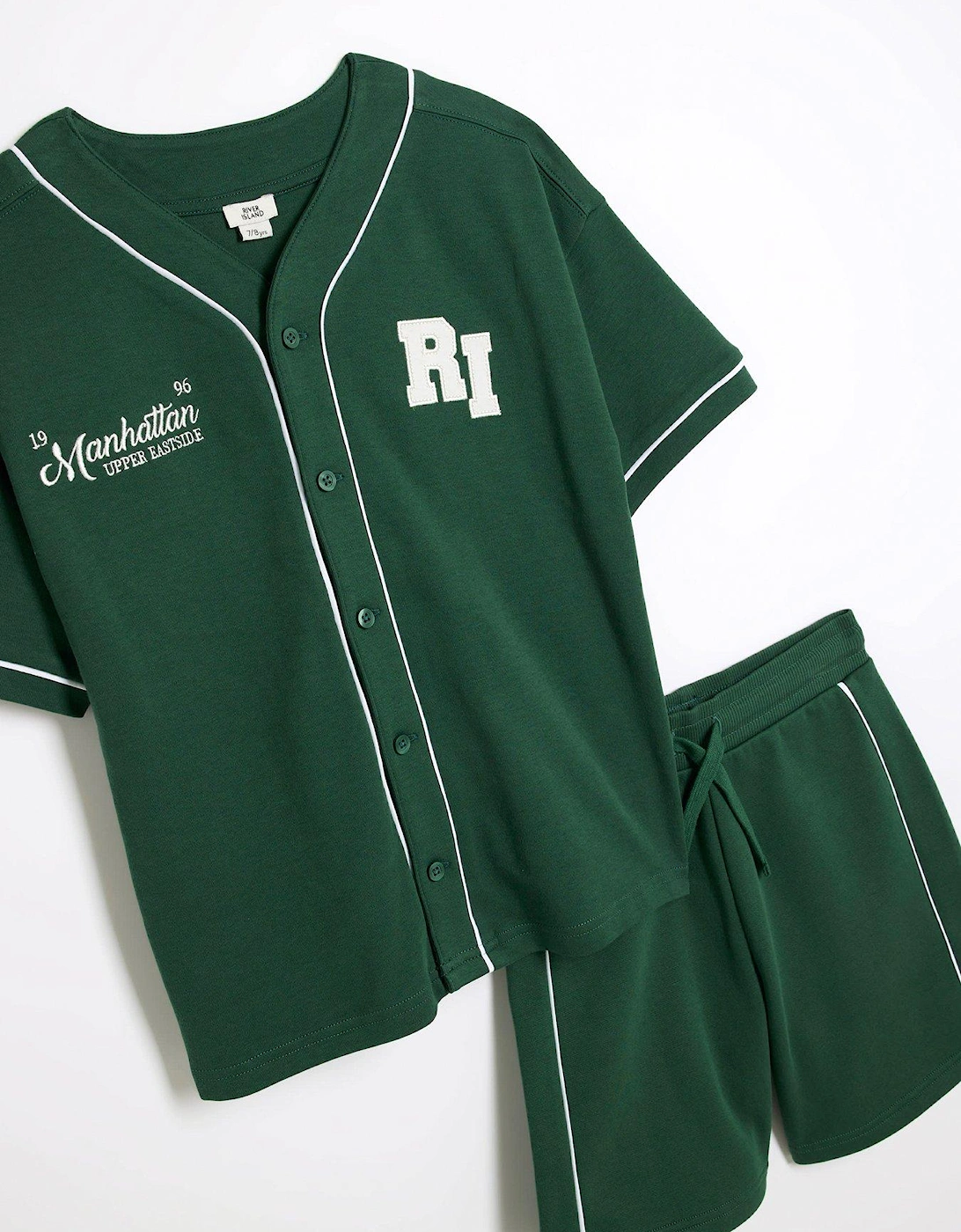 Boys Sporty Shirt & Shorts Set - Bottle Green
