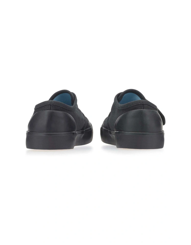 Skip Unisex Easy Riptape Lightweight School PE Plimsolls - Black Canvas