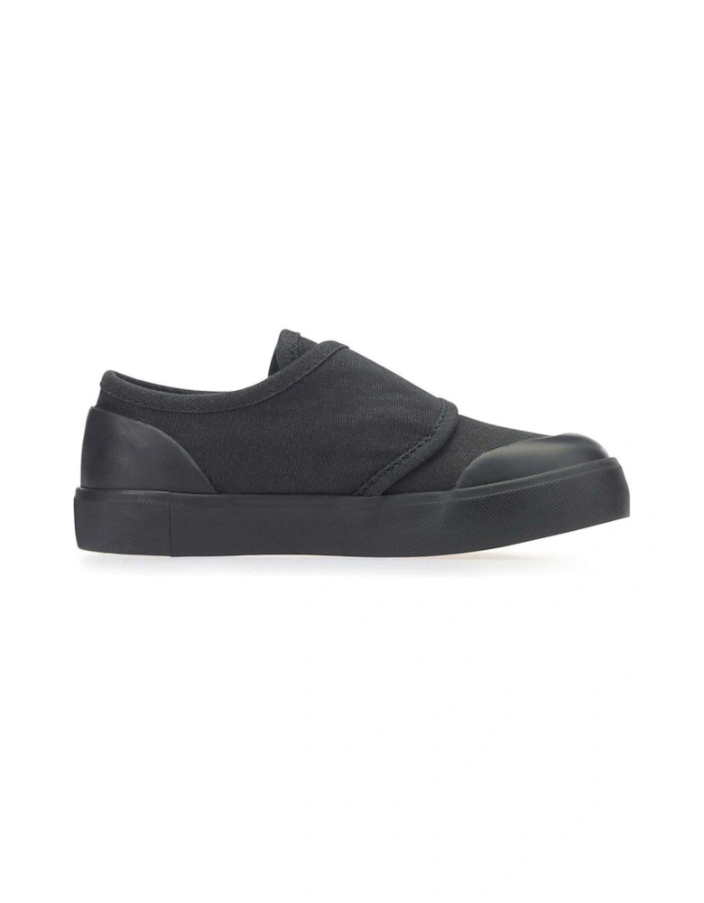Skip Unisex Easy Riptape Lightweight School PE Plimsolls - Black Canvas
