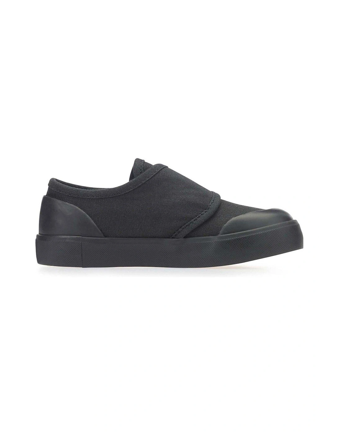 Skip Unisex Easy Riptape Lightweight School PE Plimsolls - Black Canvas