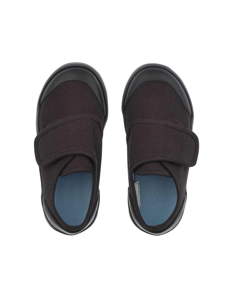 Skip Unisex Easy Riptape Lightweight School PE Plimsolls - Black Canvas