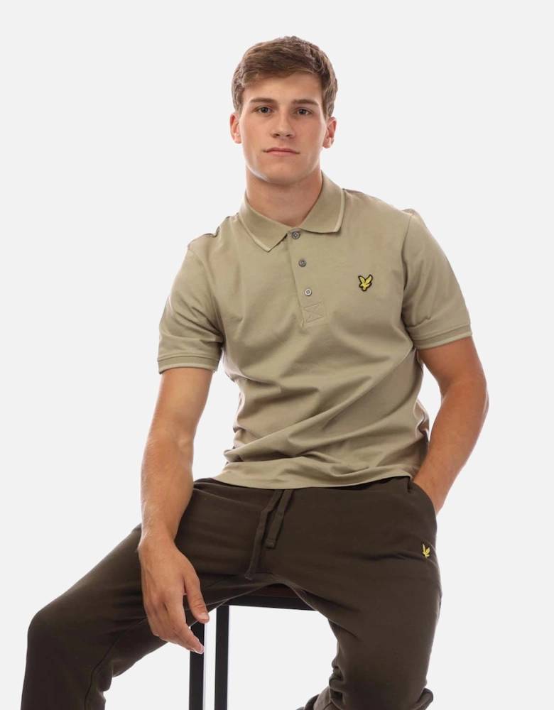 Tonal Tipped Polo Shirt