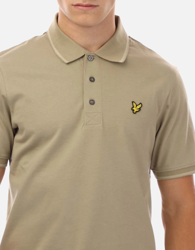 Tonal Tipped Polo Shirt