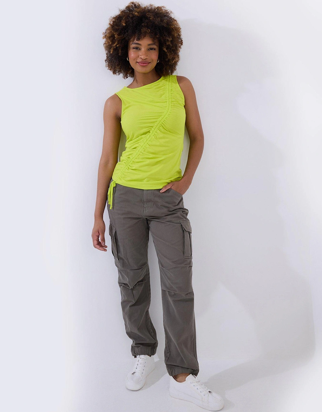 Summer Brights Ruched Vest - Lime