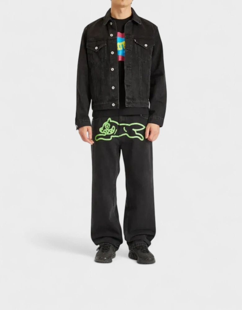 Running Dog Double Scoop Denim Jeans Black