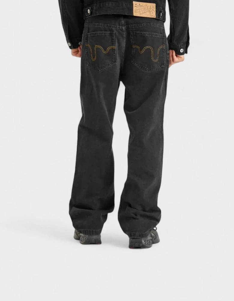 Running Dog Double Scoop Denim Jeans Black