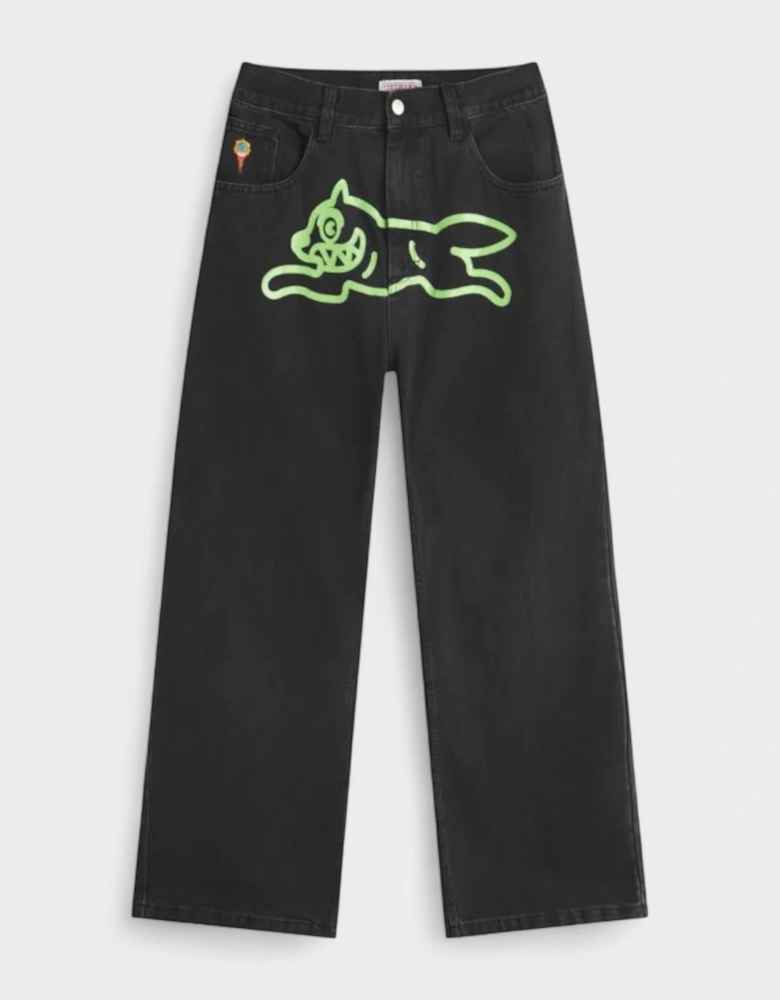Running Dog Double Scoop Denim Jeans Black