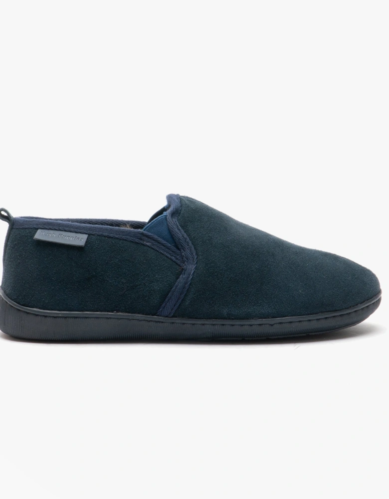 ARNOLD Mens Suede Full Slippers Navy