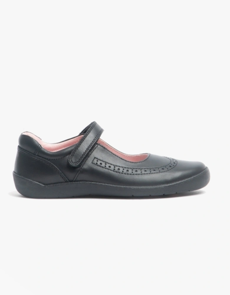 SPIRIT Girls Leather Mary Jane School Shoes Black
