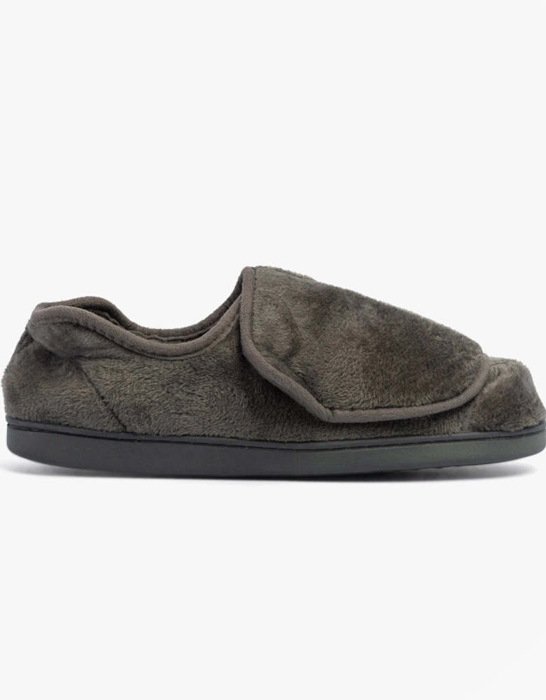 VELVIT Mens Slippers Grey