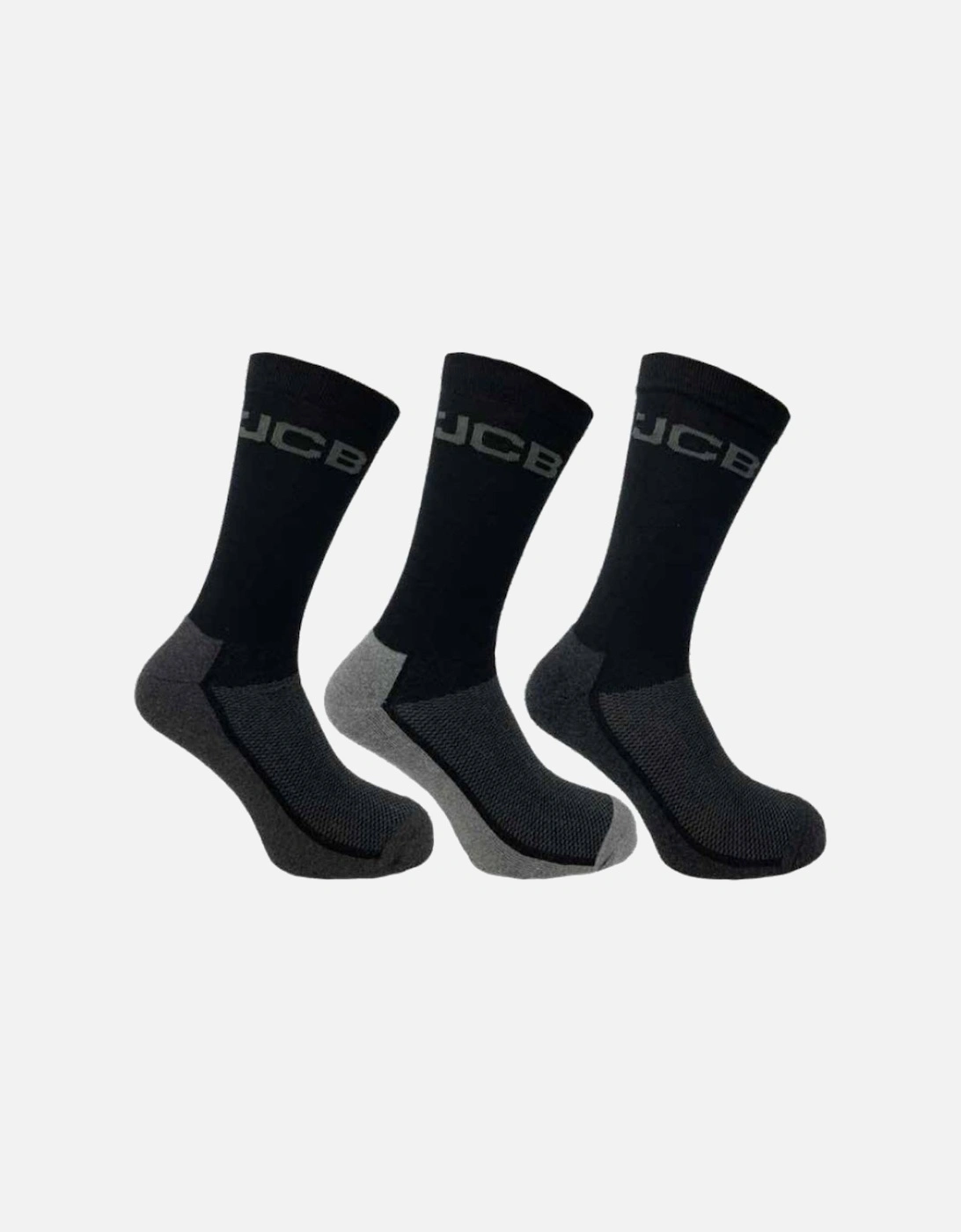 Cleversocks Men's Work Sock 3-Pack Black/Grey, 2 of 1