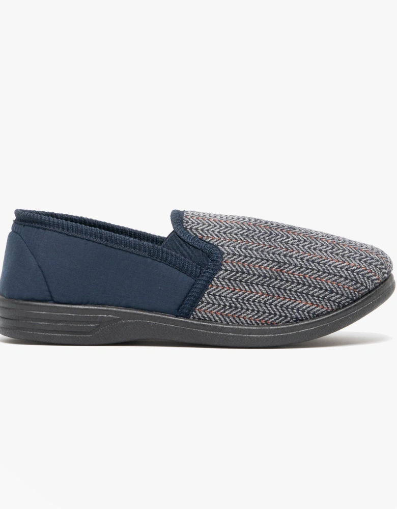 CHARLES Mens Full Slippers Navy