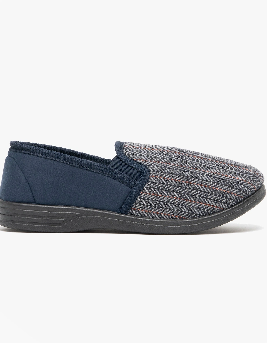CHARLES Mens Full Slippers Navy, 7 of 6