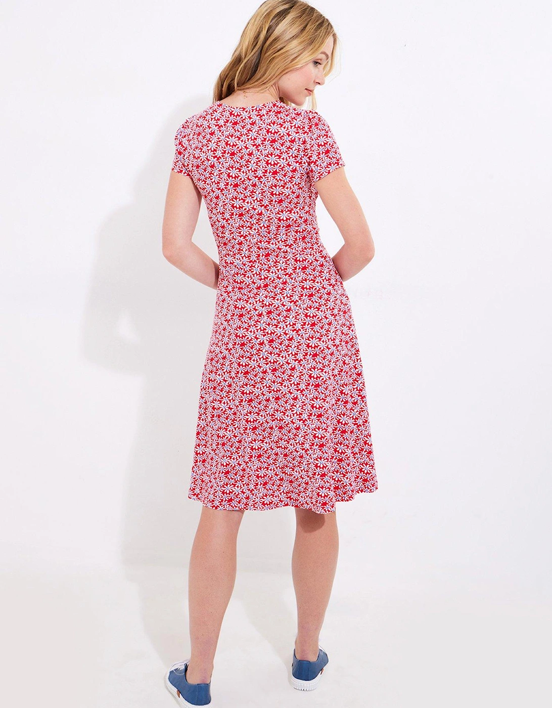 Katie Printed Jersey Dress - Red