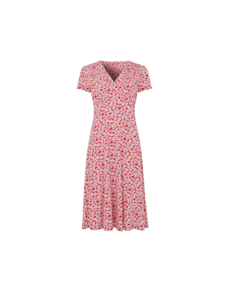 Katie Printed Jersey Dress - Red