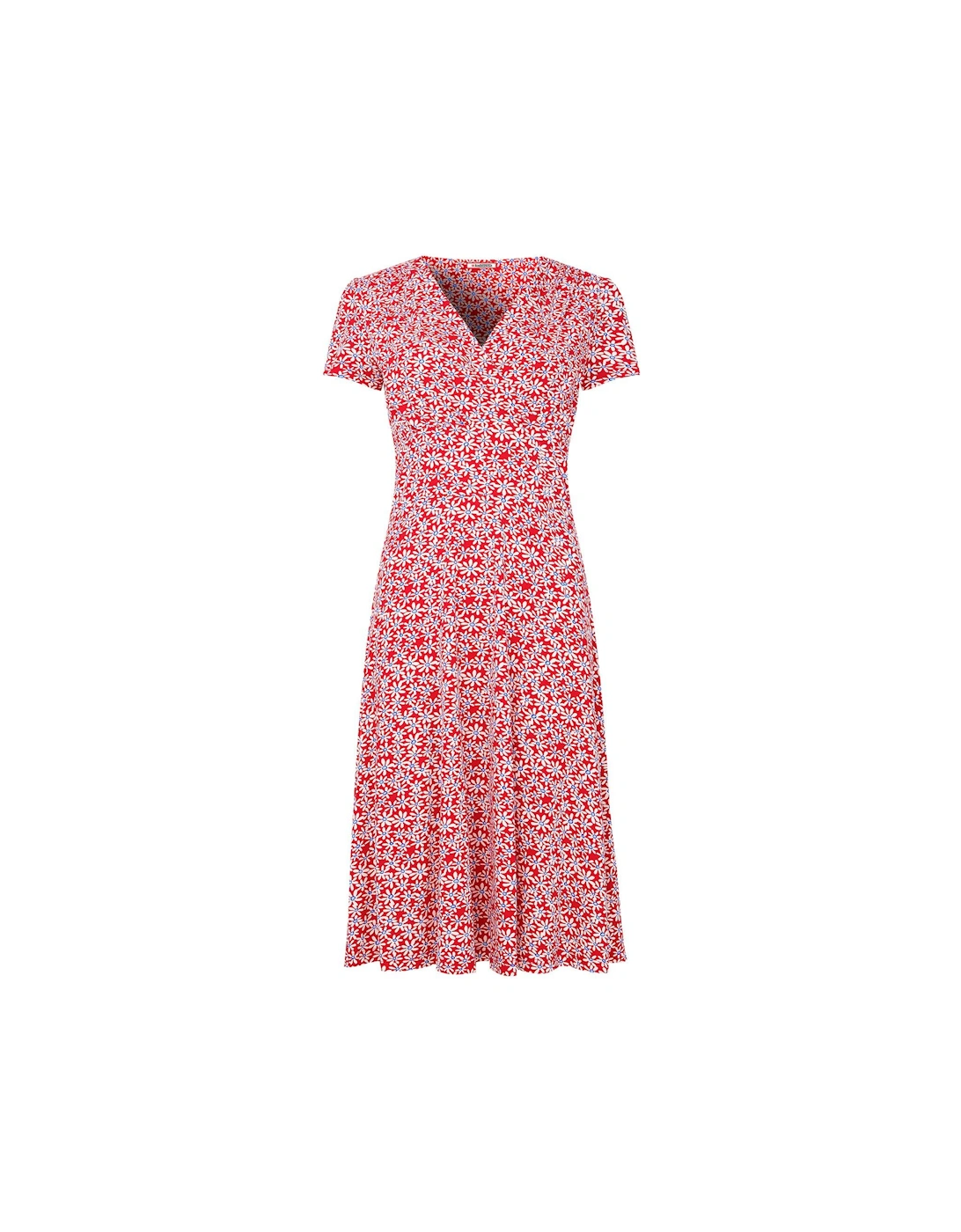 Katie Printed Jersey Dress - Red