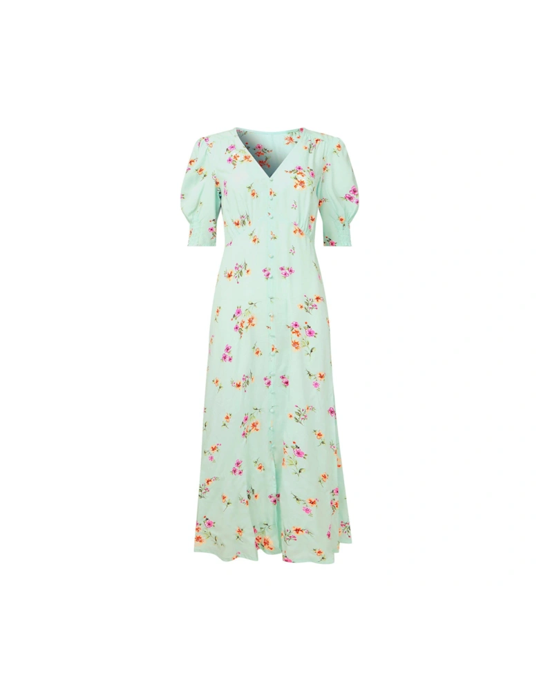 Delilah Ditsy Print Midi Dress - Green