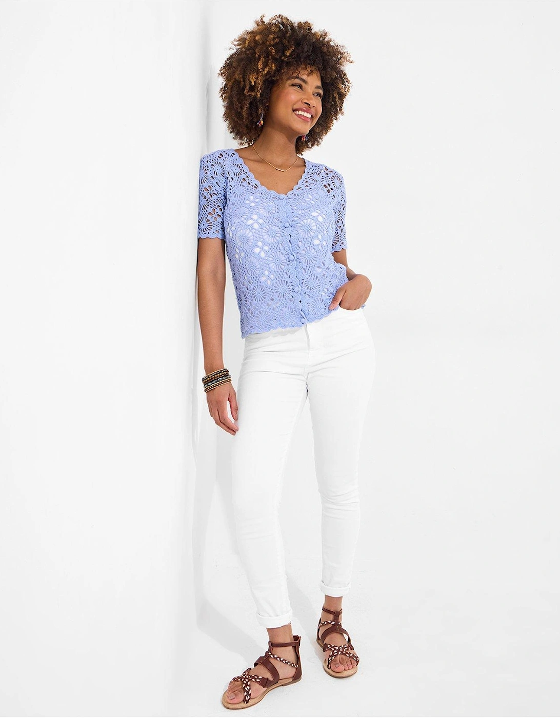 Summer Love Crochet Cardigan - Blue