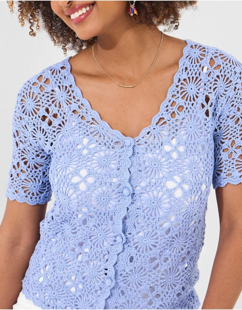 Summer Love Crochet Cardigan - Blue