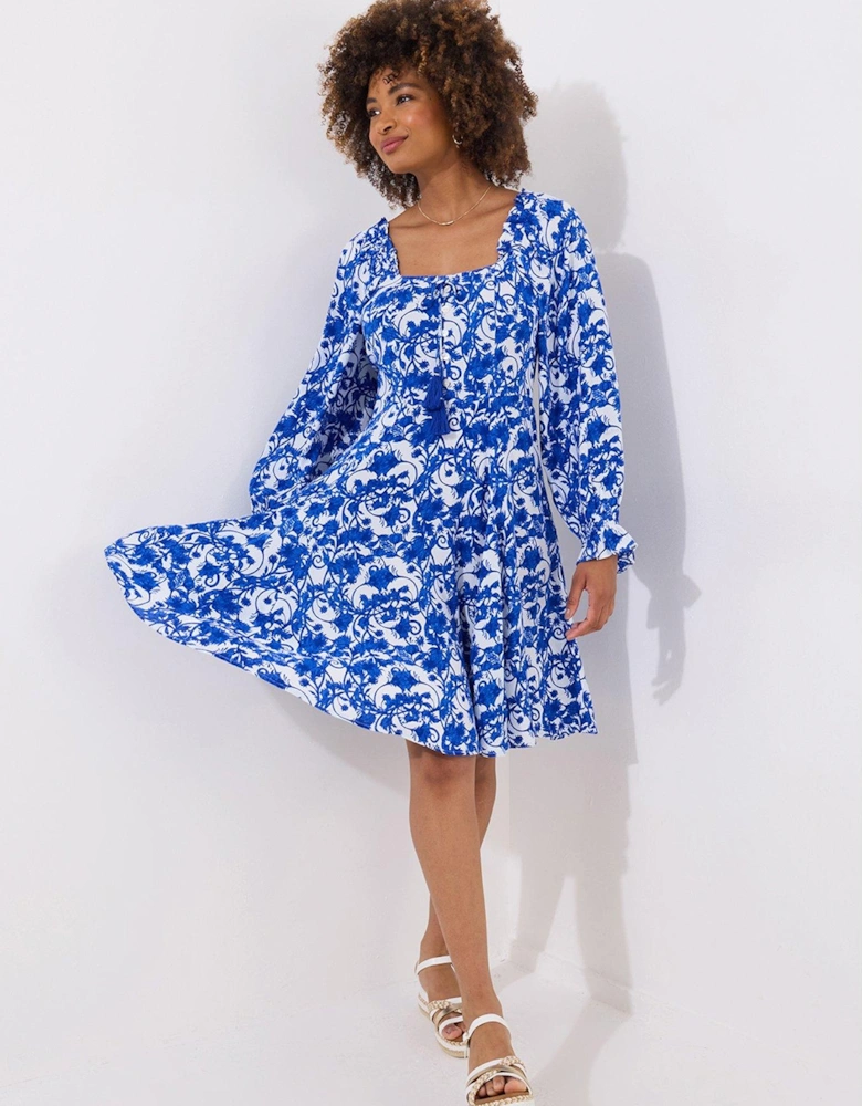 Grecian Dreams Short Dress - Blue