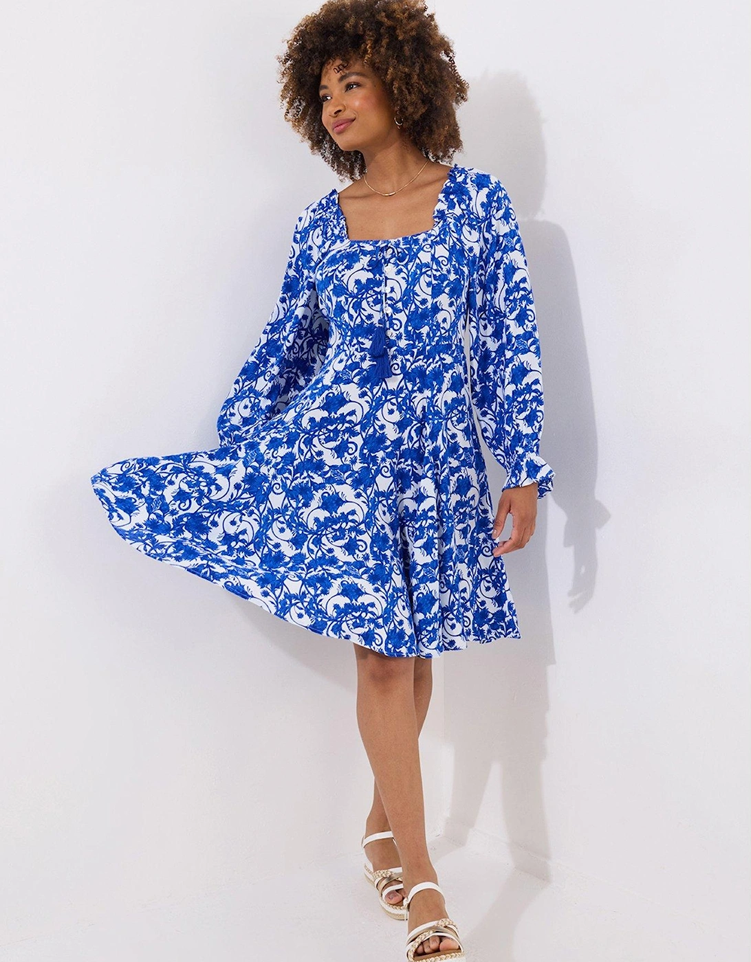 Grecian Dreams Short Dress - Blue