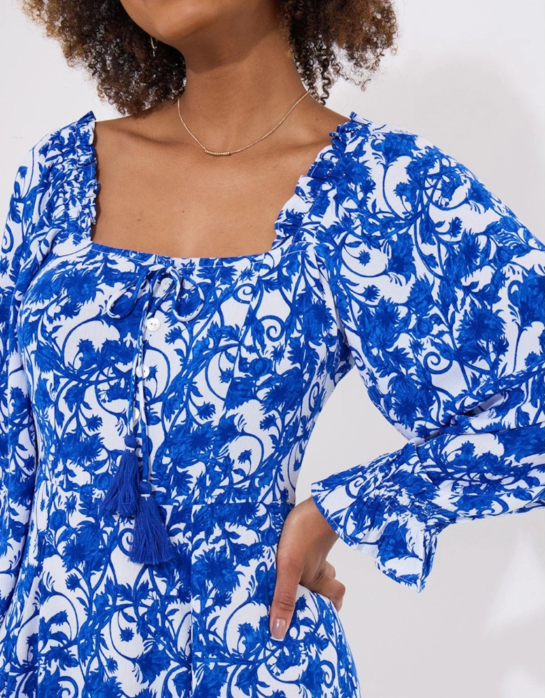 Grecian Dreams Short Dress - Blue