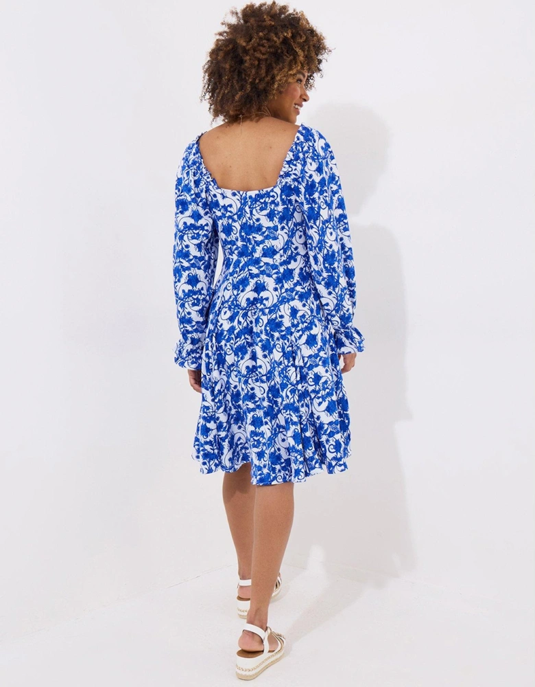 Grecian Dreams Short Dress - Blue